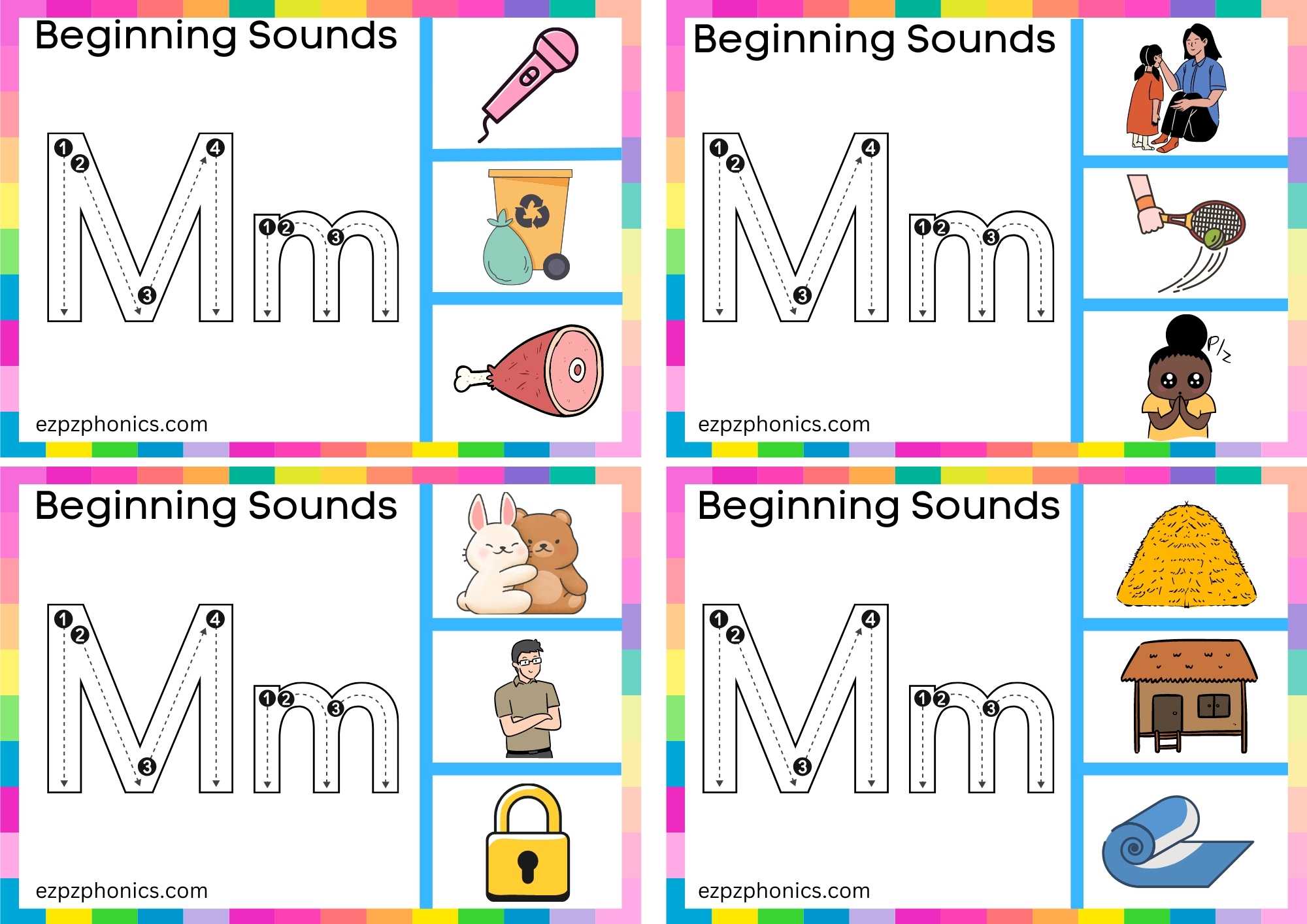 Trace The Letter M And Clip The Image Set 2